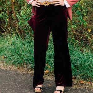 LC Lauren Conrad Runway Velvet Burgundy Pants